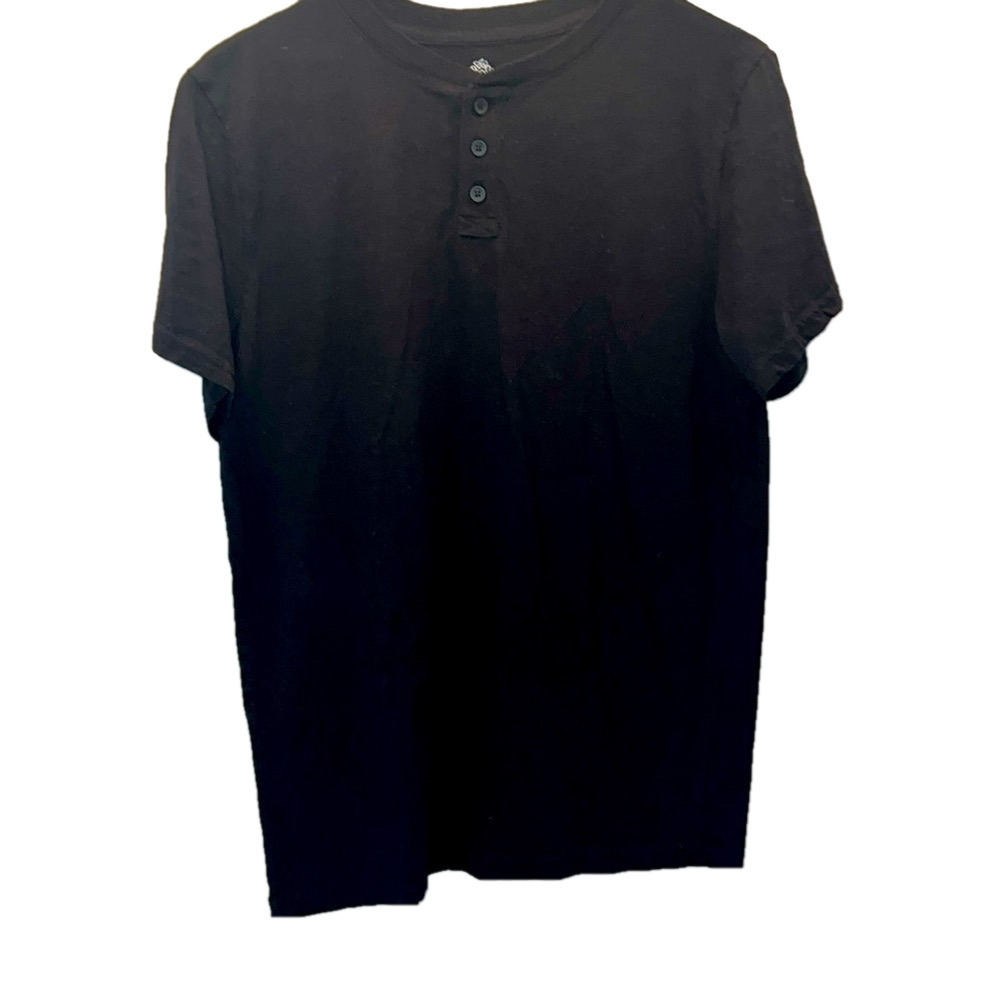 Thereabouts Top, Size Y-XXL-Husky, PTP 21”, Length 27”, Black, Button Neck Front